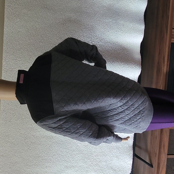 Vineyard Vines Quilted Shep Shirt Pullover 3/4 Zip Gray and Black Size S Vineyar - Picture 13 of 16